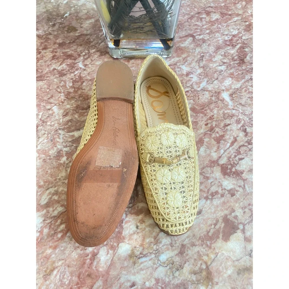 Sam Edelman Women's‎ Lowell Natural/Raffia Loafers Size 6.5 EUC! $160